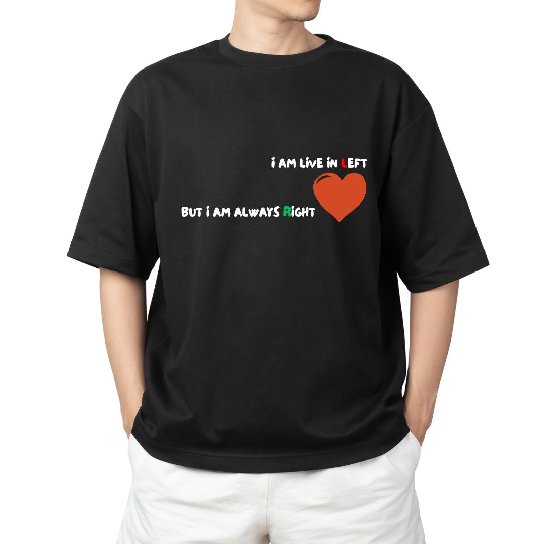LEFT RIGHT BLACK T SHIRT